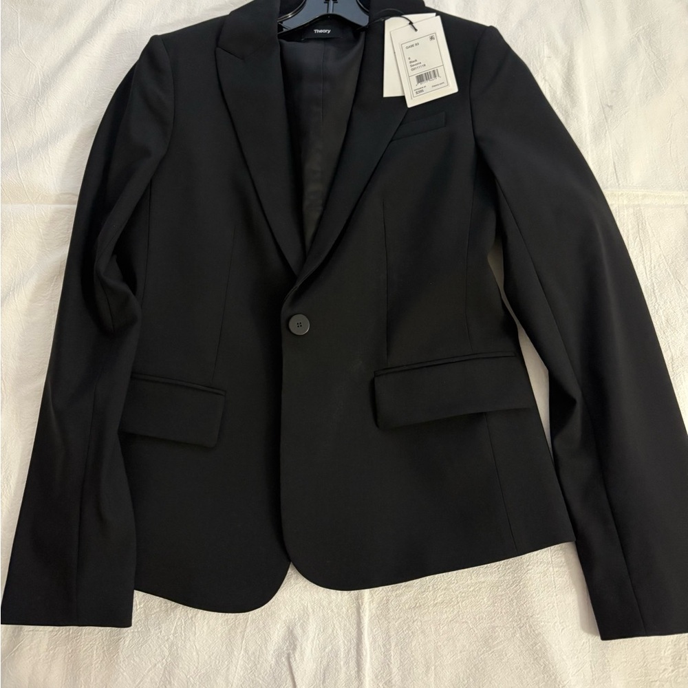 Theory Black Gabe Single-Button Blazer